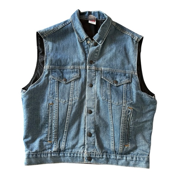 Authentic NRA Gear Mens Concealed Carry Vest Tactical Denim Snap Pockets Medium - Picture 1 of 9